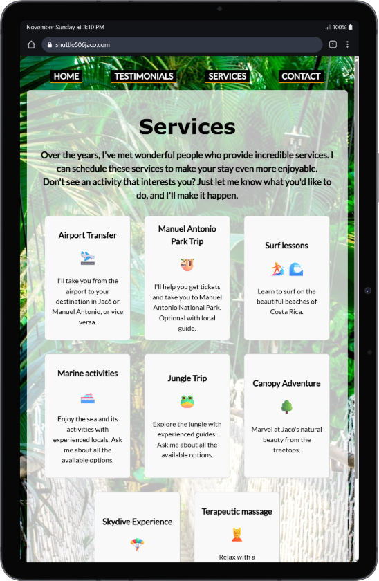 screenshot que muestra una pantalla de Shuttle 506 Jaco